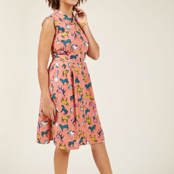 Modcloth Dresses & Skirts - Modcloth Sleeveless Equestrian Dress